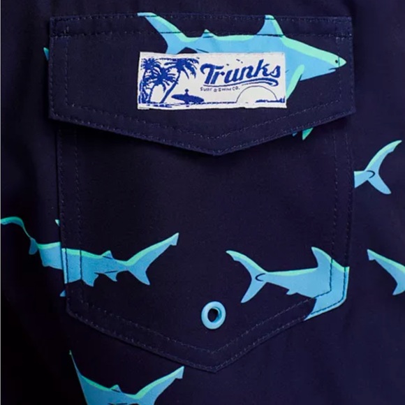 Trunks Surf & Swim Co. blue shark Sano swim trunks - Picture 4 of 6